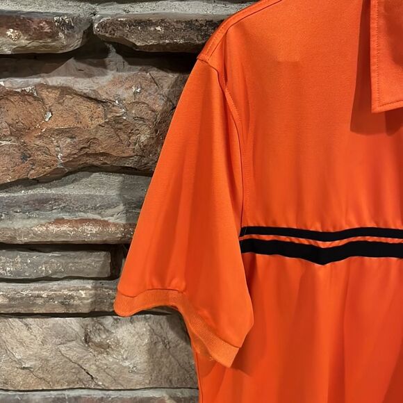 J. Lindeberg Orange and Black Golf Polo - Picture 5 of 8